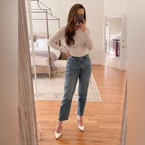 Abercrombie & Fitch Curve Love Ultra High Rise Ankle Straight Jean